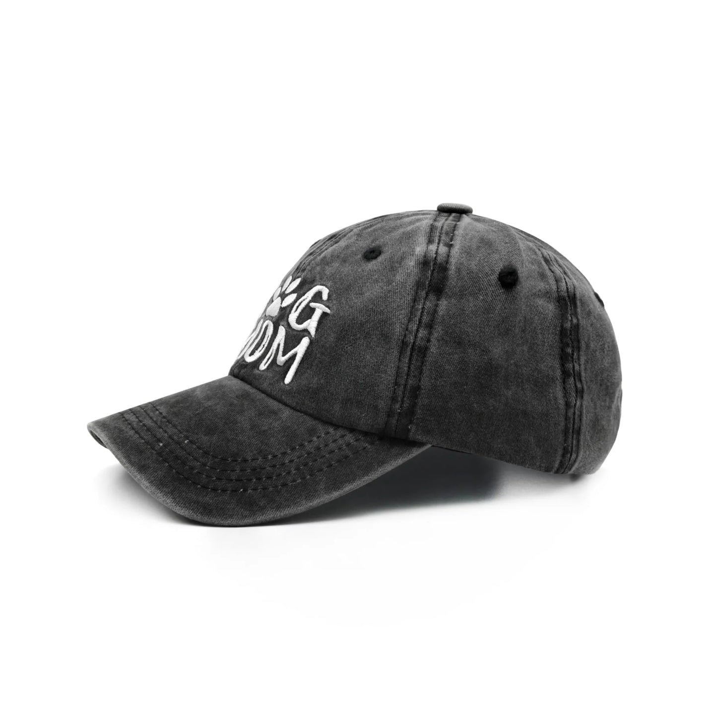 Women'S Dog Mom Hat, Washed Adjustable Embroidered Denim Baseball Cap