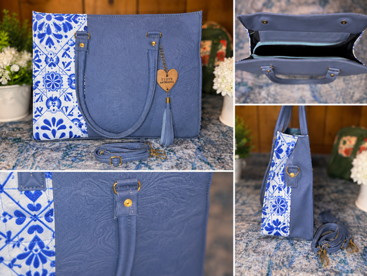 Blue Talavera Artisan Handbag