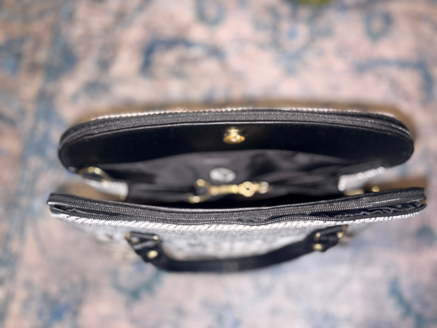 Black & White Floral Handbag
