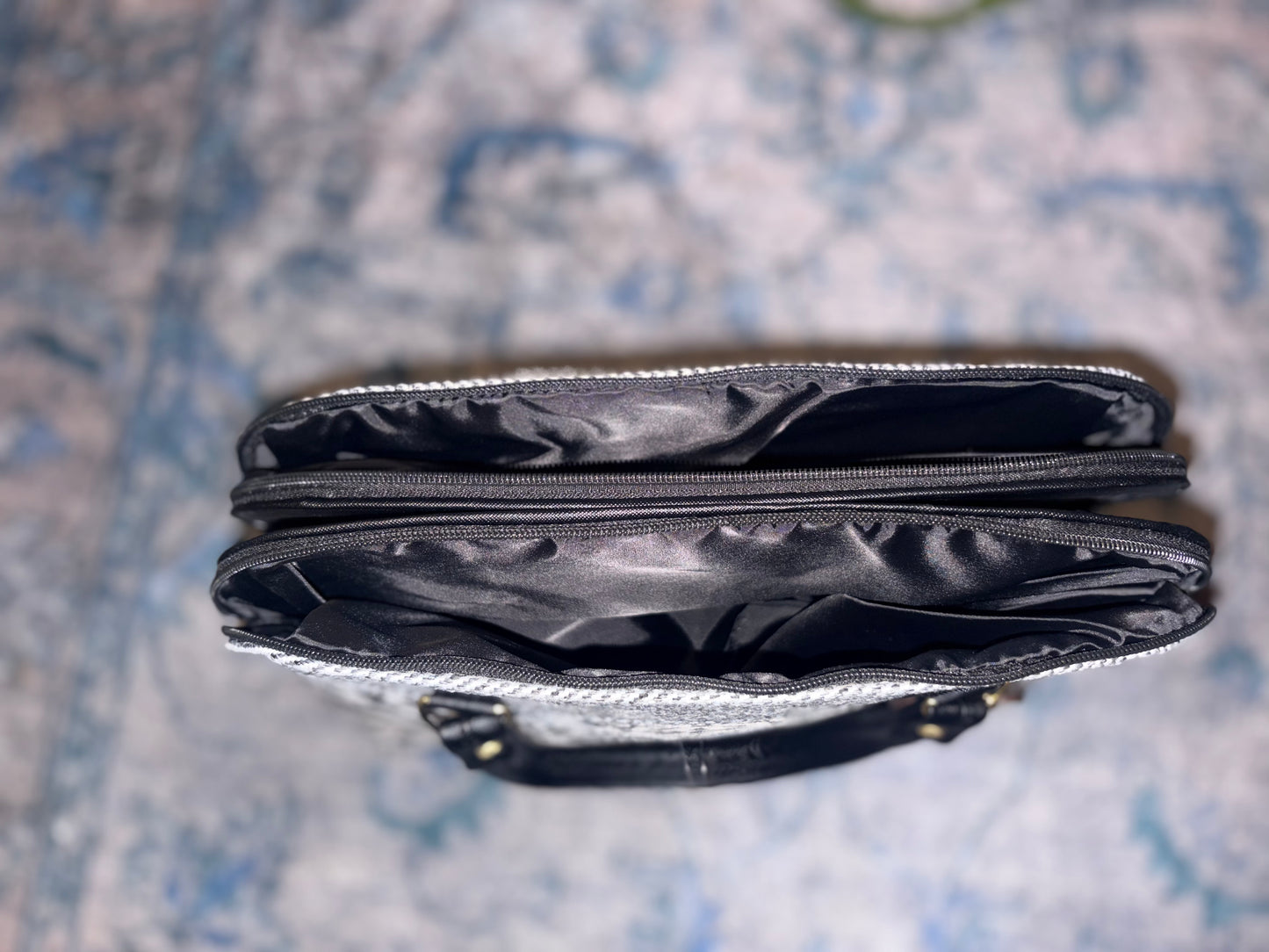 Black & White Floral Handbag