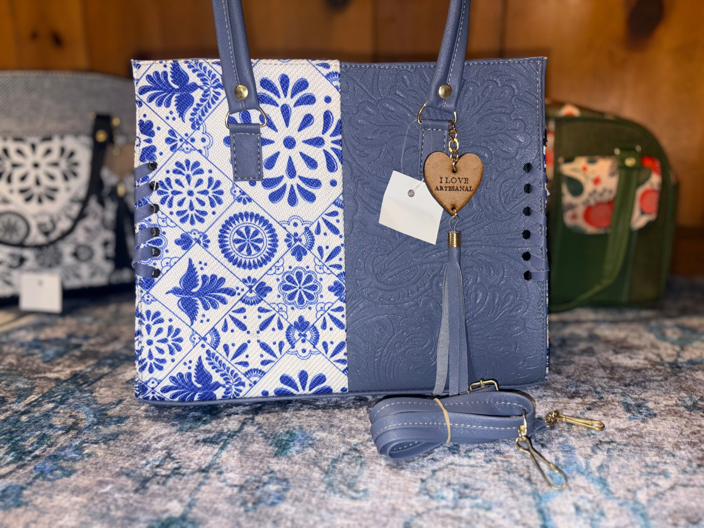 Blue Talavera Artisan Handbag