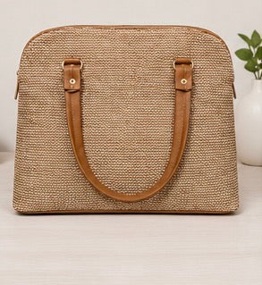 Beige Embossed Floral Tote
