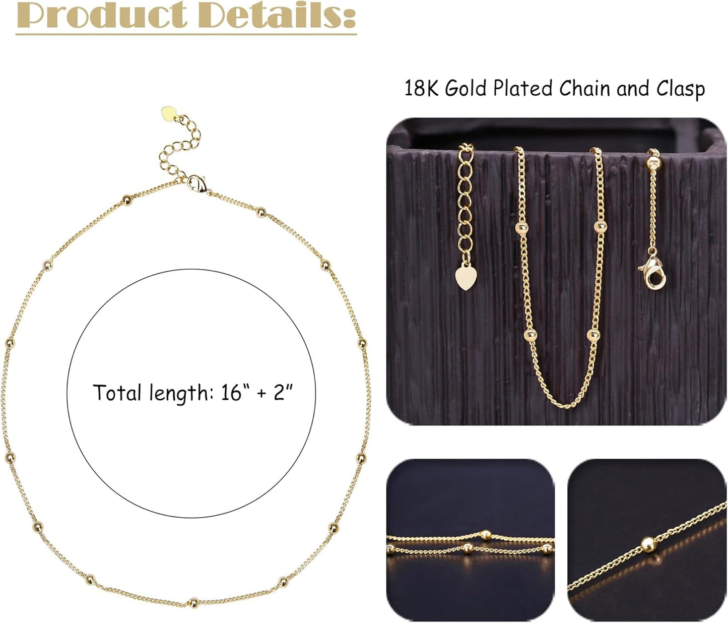 18K Gold Plated Paperclip Chain Choker Satellite Chain Freshwater Cultured Biwa Pearl Pendant Necklace Dainty Turquoise Jewelry for Women